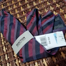 B2G1 $59 Kenneth Cole Reaction Men's Slim Red Stripe Tie professional Necktie  picture