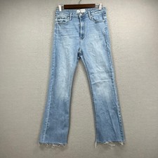 Just Black Denim Jeans Women 29 Blue High Rise Straight Frayed Raw Hem Street picture