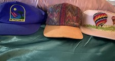 Vintage Trucker Snap-Back Hat Cap Set of 3 Mesh, 80s/90s Vintage Carhartt Aztec picture
