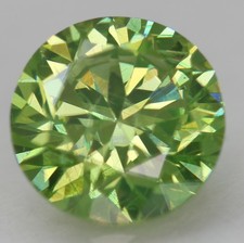Cert 1.17 Carat Vivid Green VVS1 Round Brilliant Natural Enhanced Diamond 6.72mm picture