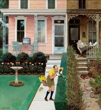John Phillip Falter  : Sunday Gardening  : Archival Quality Art Print 13x19 picture