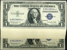 FR. 1618 $1 1935-H Silver Certificate Currency Pack E-J Block Gem CU - 40pc Lot picture