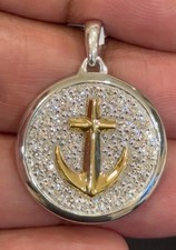 1.60 CARAT CERTIFIED LAB GROWN DIAMONDS STERLING SILVER RHODIUM PLATED 1.25 INCH picture