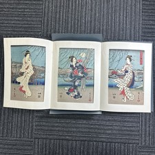 Japanese Ukiyo-e Woodblock Triptych Utagawa Hiroshige Ryogoku Yusuzumi picture
