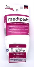 MediPeds Women's NanoGLIDE® White Quarter Cushion Socks, Medium, 8 pairs picture