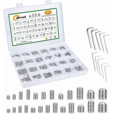 Btvsd 362Pcs 25 Size Set Screw Assortment Kit,M3-M8, 1/8
