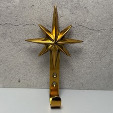 MCM Atomic Starburst Metal Brass Robe Towel Hook Holder Wall Mount Bathroom 5.5