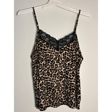 Joyspun Dreamy Soft Leopard Print Lace Trim Camisole Top Small S 4-6 picture