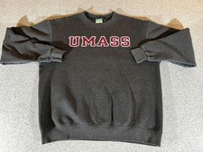 UMass Minutemen Sweatshirt Mens Large Gray Crewneck Champion Vintage Y2K NCAA picture