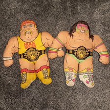 Vintage Tonka Hulk Hogan Ultimate Warrior Wrestling Buddy Buddies Tonka STAINS picture