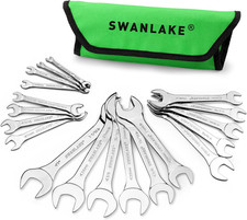 19-Piece Super-Thin Open End Wrench Set with Rolling picture