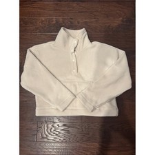 Abercrombie & Fitch Sherpa Cream Women's Medium Snap-Front Pullover picture