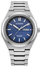 Citizen Zenshin AW0130-85L Eco-Drive Super Titanium Blue Dial Sapphire 39mm 100M picture
