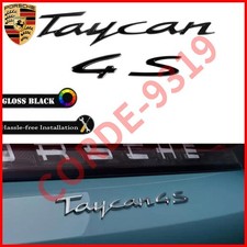 Gloss Black Porsche Taycan 4 S Letters Rear Badge Emblem Set Look Deck lid OEM picture