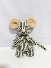 Vintage Russ Home Buddies Sniffy Mouse Striped Terry Cloth Beanbag Plush 5” picture