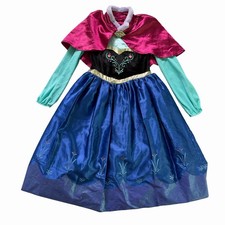 Disney Frozen Anna Costume Dress Girls 5/6 Deluxe Princess Dress Up Halloween picture