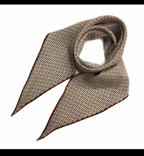 Hermès—Brown & White Geometric “H” Logo Silk Scarf, Losange picture