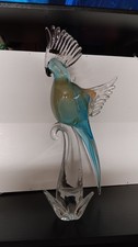 Labelled Murano Glass Cockatoo 7:6.1Lb. Máster Bird Sculpture Art Glass picture
