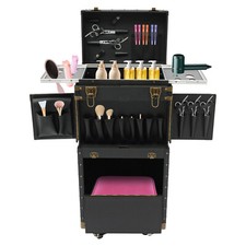 Portable Rolling Makeup Stylist Makeup Train Hair Salon Case Clipper Trimmer Box picture