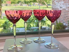 4~ Moser Pink *Meteor* Koloman Jugendstil Wine Glasses Bakalowits picture