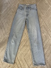 MADEWELL Light Wash High Rise THE PERFECT VINTAGE STRAIGHT JEAN Sz 25x30 picture