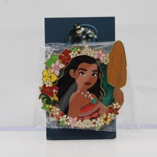 A5 Disney WDCS DEC LE Pin Moana Princess Wreath Floral Frame Hei Hei picture