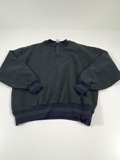Vintage Russell Athletic Sweatshirt Mens XL Green Henley Fleece Made USA 90s picture