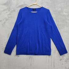 NEW Talbots Sweater Womens M Blue Pure Cashmere Button Cuff Lightweight Preppy picture