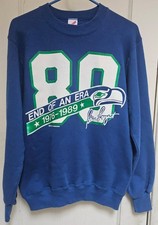 vtg 1989 Seattle Seahawks Steve Largent Retirement SweatShirt Sz S Logo7 jerzees picture