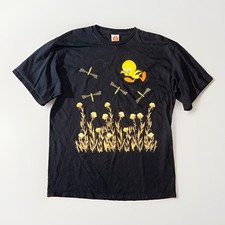 VTG Looney Tunes Tweety Bird Black T-shirt Xl picture
