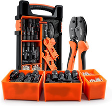 Solar Panel Connector Crimping Tool Kit with 1 Crimper, 15 Pairs Connectors and picture