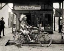 American Indian on an Indian Motorcycle Made in America picture