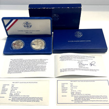 1986-S U.S. Mint Liberty 2-Coin Proof Set - Half Dollar, 90% Silver Dollar picture