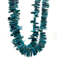 Natural Blue Green Hubei Untreated Turquoise Flat Teardrop Gemstone Beads PG370 picture