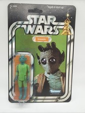 Vintage Star Wars Greedo Original Action Figure on Custom 21 Bk A NEW HOPE Card picture