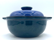 Denby England Metz Green Blue 1.5 Pt Round Lidded Serving Casserole Dish Bowl picture