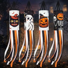 Tondiamo 4 Pcs Vintage Halloween Windsock Flags 40 Inch picture