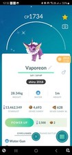Shiny Vaporeon ( Caught In 2018 ) Pokemon Tr@de Go picture