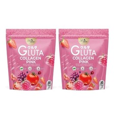 X2 Manee Gluta Collagen Pink Anti-Aging Supports Healthy Smooth Skin 30 Sachets picture