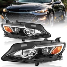 Halogen Headlights Assembly Fit 2019-2024 Chevy Malibu Headlamps picture