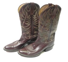 1994 Paul Bond Custom Brown Leather Cowboy Boots Size 10.5/11 picture