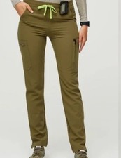 Figs Technical Collection Scrub Pants Martini Olive Yola Skinny NWT  M Tall picture