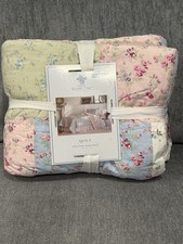 NEW SIMPLY SHABBY CHIC Rachel Ashwell Twin Ditsy Patchwork Quilt 🌸Cotton 🌸 picture