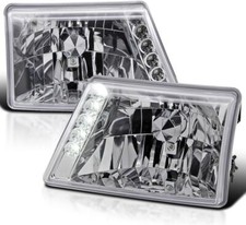 Fit 1998-2000 Ford Ranger Led Chrome Pair Head Light Lamp Assembly L+R 2Pcs picture