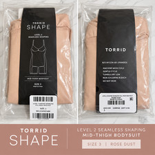 Torrid Shape Level 2 Seamless Mid-Thigh Bodysuit Size 3 Rose Dust NEW picture