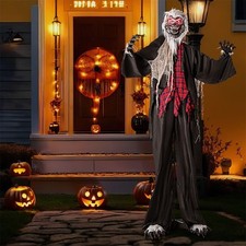 8.2 FT Halloween Animatronic Werewolf Howling Sounds Red Flashing Eyes Poseable picture