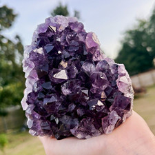 Purple Amethyst Crystal Cluster Mineral Specimen, Rough Display Piece picture