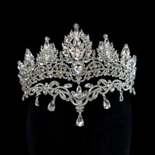 11cm Tall Luxury Crystal Wedding Queen Princess Tiara Crown For Women picture