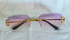 Cartier Big C Diamond Cut pink Fade Frameless Lens Gold Frame picture