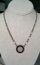 Taxco Mexico 925 TR-46 Aztec Calendar/Black Onyx Necklace picture